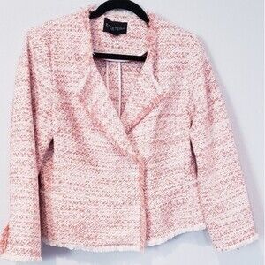 Etcetera light red/cream blazer jacket size 6